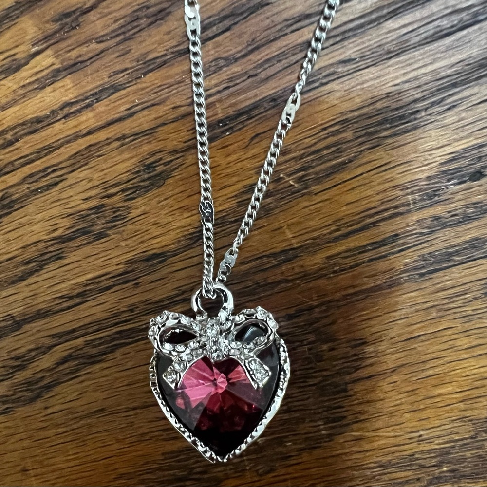 Y2K Vintage Crystal Heart Necklace